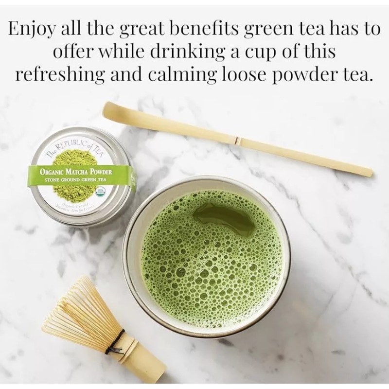 Republic of Tea Organic Matcha Stone Ground Green Tea Powder
