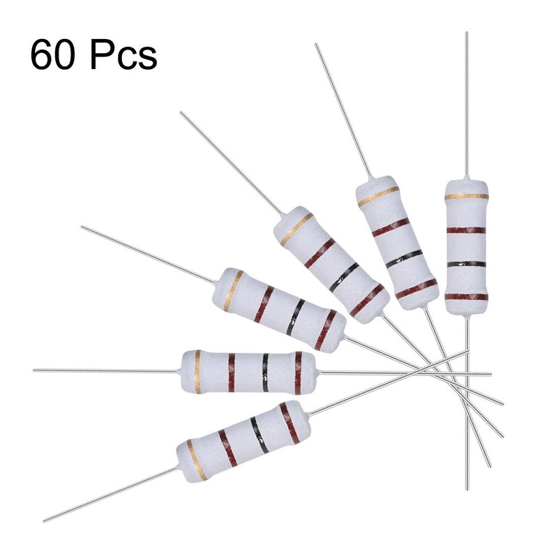 sourcing map 60Pcs 100 Ohm Resistor, 2W 5% Tolerance Metal