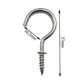 xiaozhenjida 50 Pcs Screw-in Ceiling Hooks Screw Hooks Cup Hooks Nickel Plated Hooks for Cabinet Shelf Silver 1 inch (Silver)