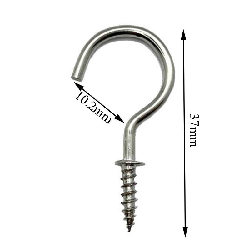 xiaozhenjida 50 Pcs Screw-in Ceiling Hooks Screw Hooks Cup Hooks