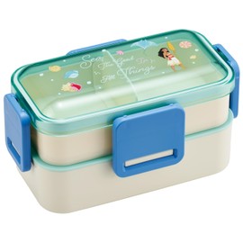 Skater PFLW4AG 2-Tier Lunch Box, 20.3 fl oz (600 ml), For Women, Antibacterial, Fluffy, Domed Lid, Made in Japan