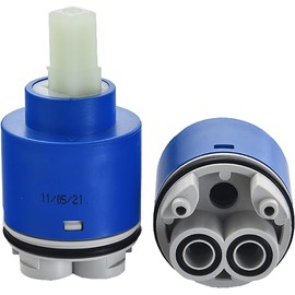 Cartucho de disco cerámico de 40 mm, cartucho de grifo cerámico, válvula de control interna para grifo mezclador de agua fría y caliente para grifo monomando de cocina, lavabo y ducha de baño