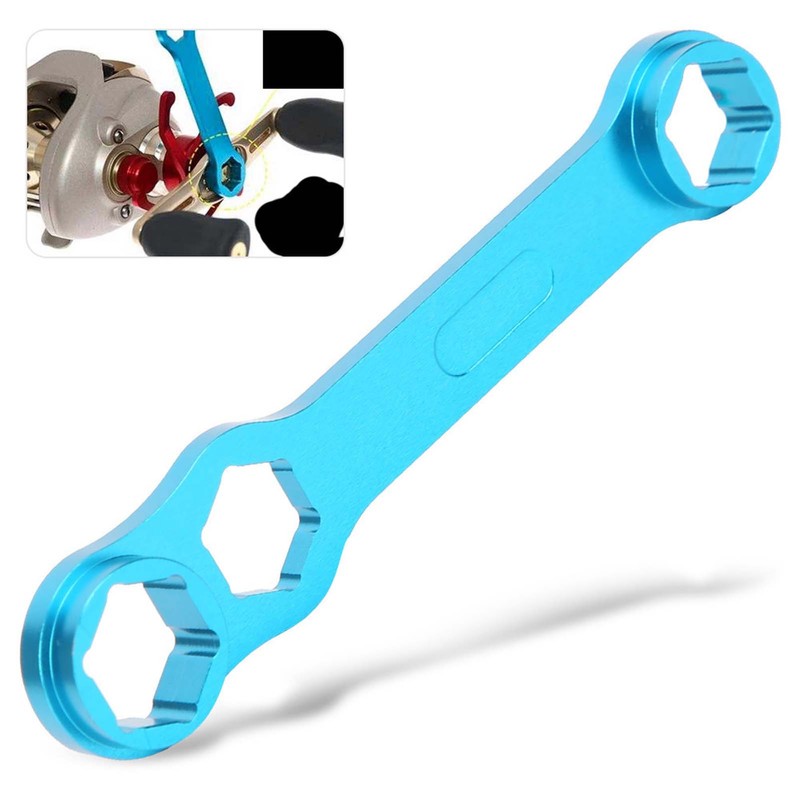 DIY Casting Fishing Reel Wrench Blue Aluminium Alloy Spanner Repairing