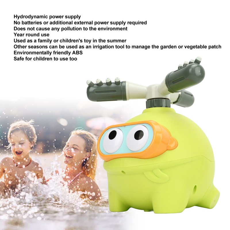 Kids Water Spray Sprinkler Rotatable Cute Frog Shape Outdoor Water