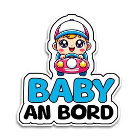 Baby on Board Sticker Car, Baby Driver Car Sticker, Baby on Board Sticker 16 x 14.5 cm, Weatherproof and UV-Resistant Sticker Car, Sticker Baby and Car Baby for Safe Drives with Your Child