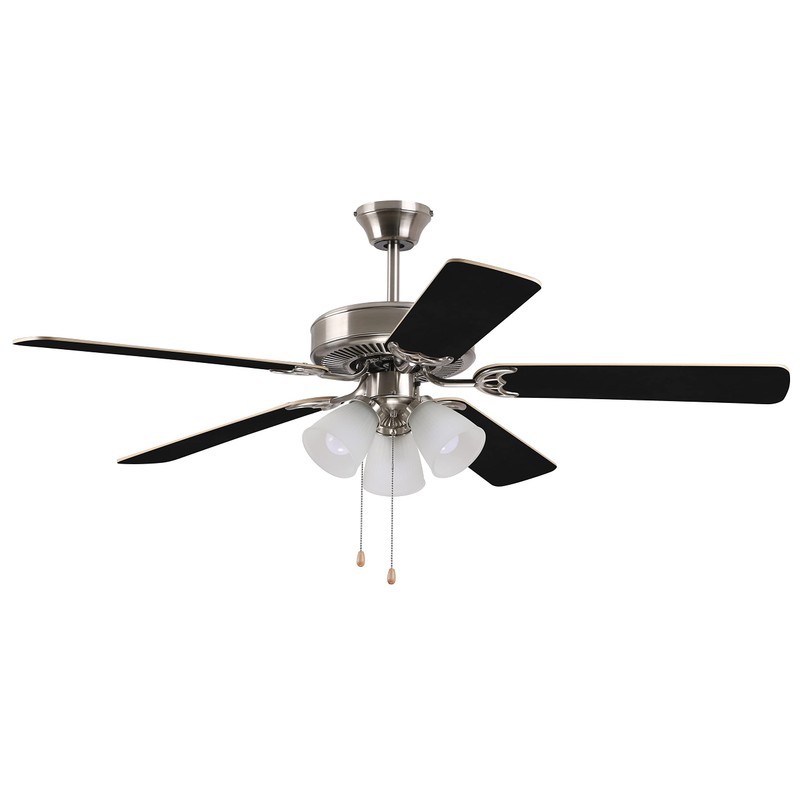 Litex Industries - 52" Tri-Mount Satin Nickel LED Ceiling Fan