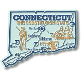 Connecticut Giant State Magnet by Classic Magnets, 3.7" x 2.8", Collectible Souvenirs Made in The USA
