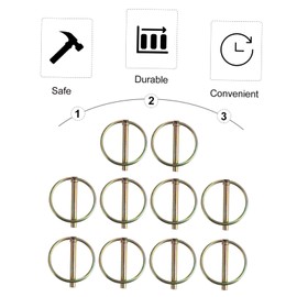 KICHOUSE 10pcs Spring-loaded Lynch Pin Plated Hitch Pin Lock Fastener for Trailer Hitch Tractor