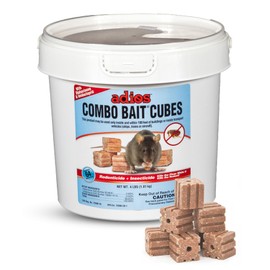 Kaput Adios Combo Bait Cubes – Dual-Action Rodenticide + Insecticide Rat Bait Blocks for Rats, Mice & Fleas, 4 lbs