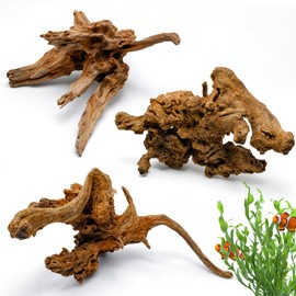 3PCS 8" Natural Driftwood for Aquarium & Reptile Tank, 7–8 Inches Unique Wood Decor for Fish Tank, Turtles, Lizards, Snakes, Natural Driftwood for Home Decor