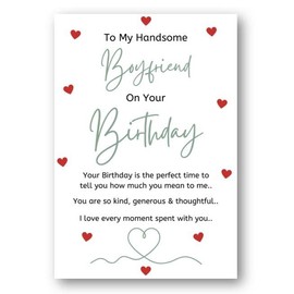 Second Ave To My Handsome Boyfriend On Your Birthday Greetings Card