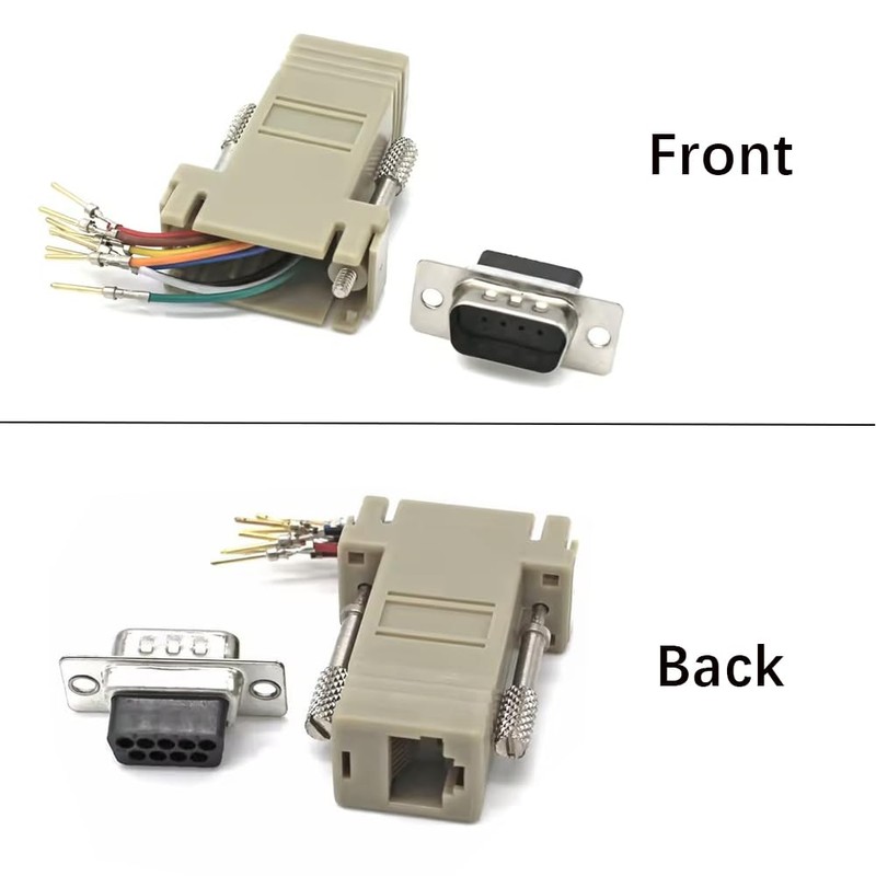 Willwewon 10PCS DB9 Male to RJ45 Modular Adapter, 9 Pin