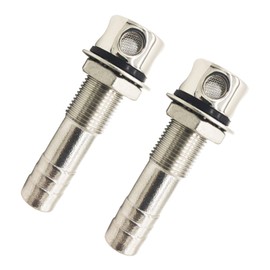 2 Pack Boat Fuel Vent 5/8 Inch Gas Tank Vent Flush Mount with Gasket Marine Grade 316 Stainless Steel Straight for Boat Yacht with 4 Vent Holes