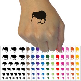 New Zealand Kiwi Bird Temporary Tattoo Water Resistant Fake Body Art Set Collection - Brown (One Sheet)