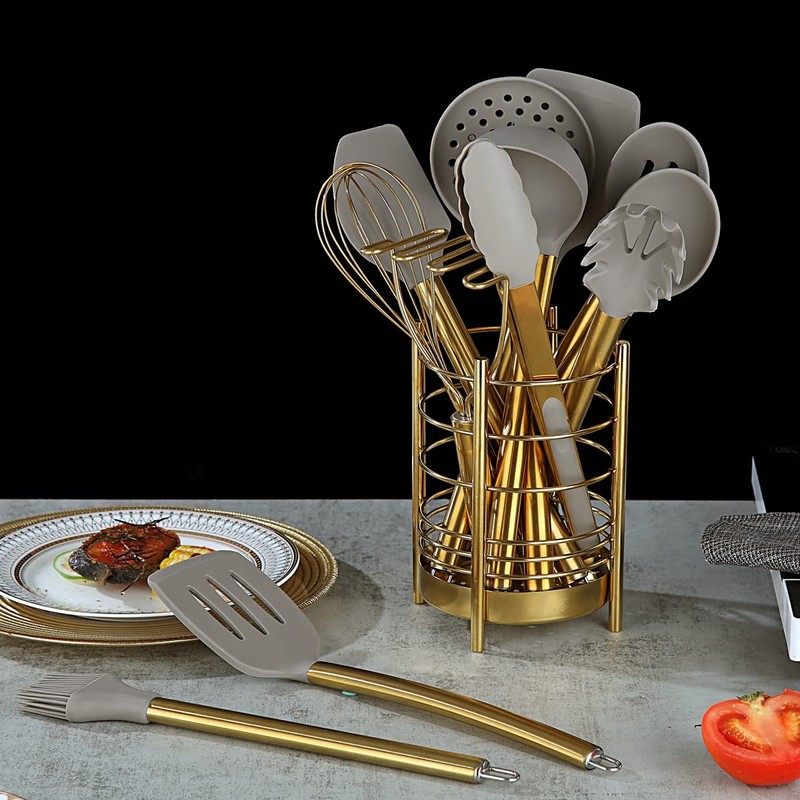 Gold Kitchen Utensils Set, Berglander 38 Pieces Non-stick Silicone Cooking