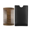 Beard Comb with Leather Case, Fine and Coarse Teeth, Pocket
