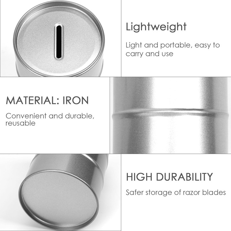 Linkidea Safety Razor Blade Disposal Container Box, Large Capacity Metal