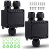 Kittmip 2 Pcs Waterproof Junction Box Ip68 Outdoor 3 Way
