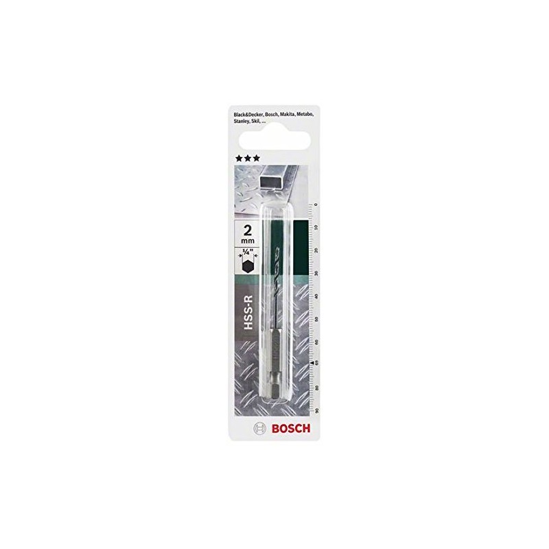 Bosch 2609255139 Hex Shank Metal Drill bit, 2 mm Diameter