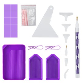 KTCLCATF DIY Diamond Painting Tools and Accessories Kits Multiple Sizes Painting Pens for Adults to Make Diamond Art Craft Tweezers Glue Diamond Correction 28 Girds Storage Box (33PCS)