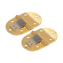 2Pcs Round Edge Solid Brass Butler Tray Hinge 2-1/2"x1-1/2 with Screws for Folding Tables