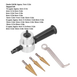 ANKROYU Double Head Nibbler, Aluminum Alloy Drill Attachment Metal Cutter, High Speed Steel Head Saw Cutter, Cobalt Step Drill Bits for Drilling