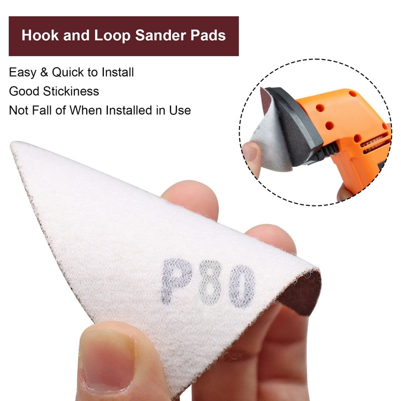 SWZHAI 120 Pcs Triangle Sanding Pads, 80 Grits Detail Sander