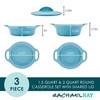 Rachael Ray Solid Glaze Ceramics Casserole Bakeware/Baker Set with Shared