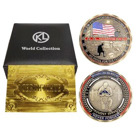 Challenge Coin Display Case/Holder/Stand with Military Individual Collectible Coins,Gifts for Veterans