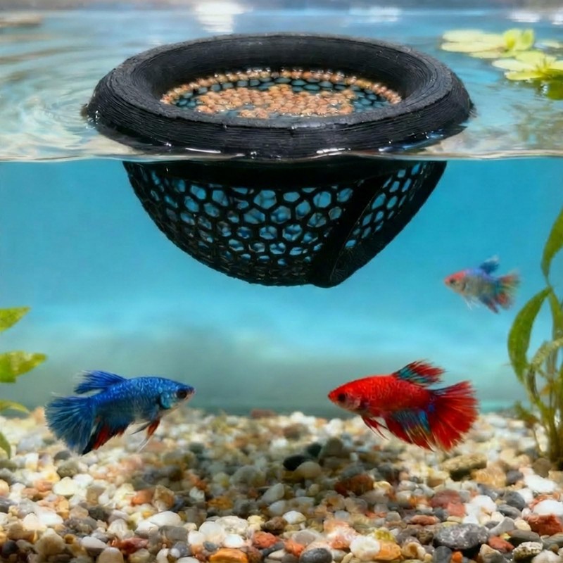 Aquarium Floating Betta Fish Skins, Betta or Shrimp Feeder, Cave