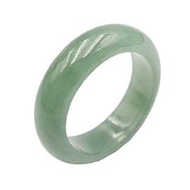 Mens Womens Natural Genuine Real Green Jade Band Ring Size 6-12, 8, Non-Precious Metal, Jade