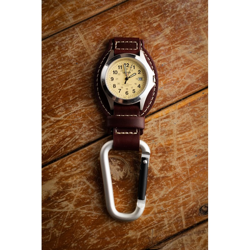 Dakota Leather Field Clip, Clip Watch, Leather Fob Strap, Lightweight