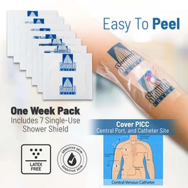 Shower Shield | 10x12 Inch PICC Line Shower Cover | Catheter Shower Cover