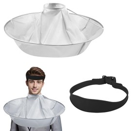 Hair Cutting Capes for Adults, Professional Salon Barber Cape Set, Foldable Self Haircut Kit for Men Women, Black Haircut Cape Apron Umbrella Self Cut System Accessories