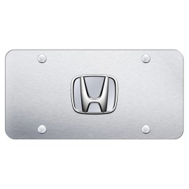 Honda Logo License Plate (Silver On Chrome)