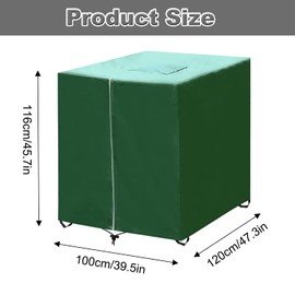 IBC Tank Cover Water Tank 1000L Green Water Tank Dustproof Anti-UV Protective Cover for IBC Container with Opening Outdoor 120 x 100 x 116 cm