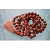 Hand Knotted Red Jasper Mala Necklace - Embrace Strength and