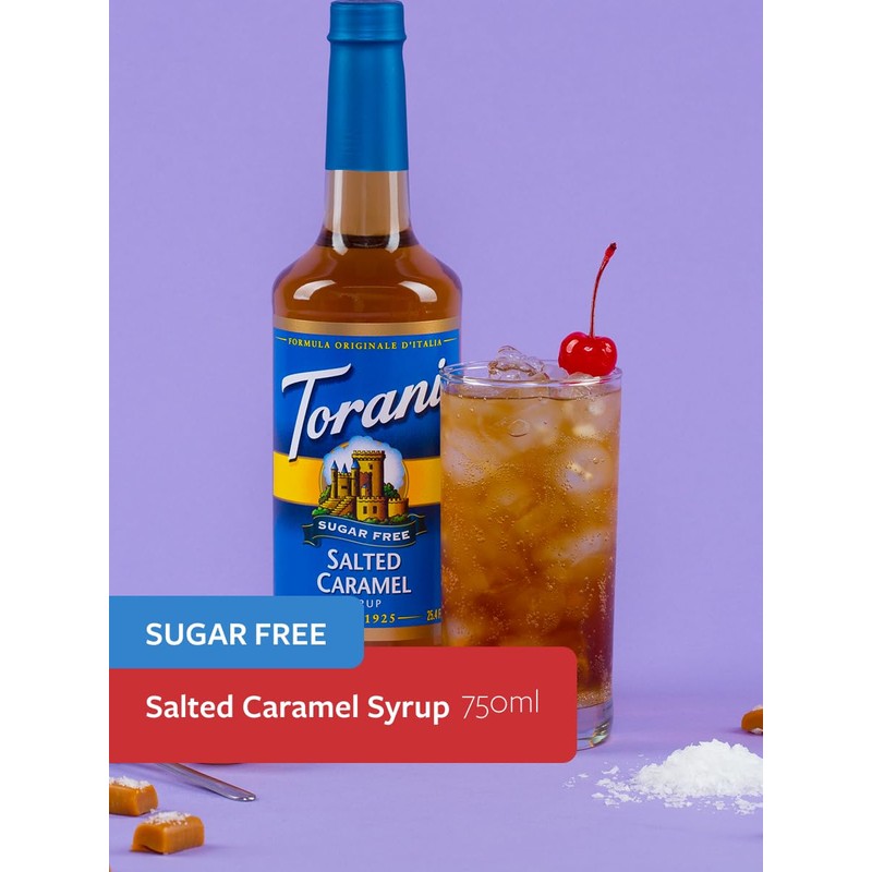 Torani Sugar Free Salted Caramel Syrup, 25.4 oz