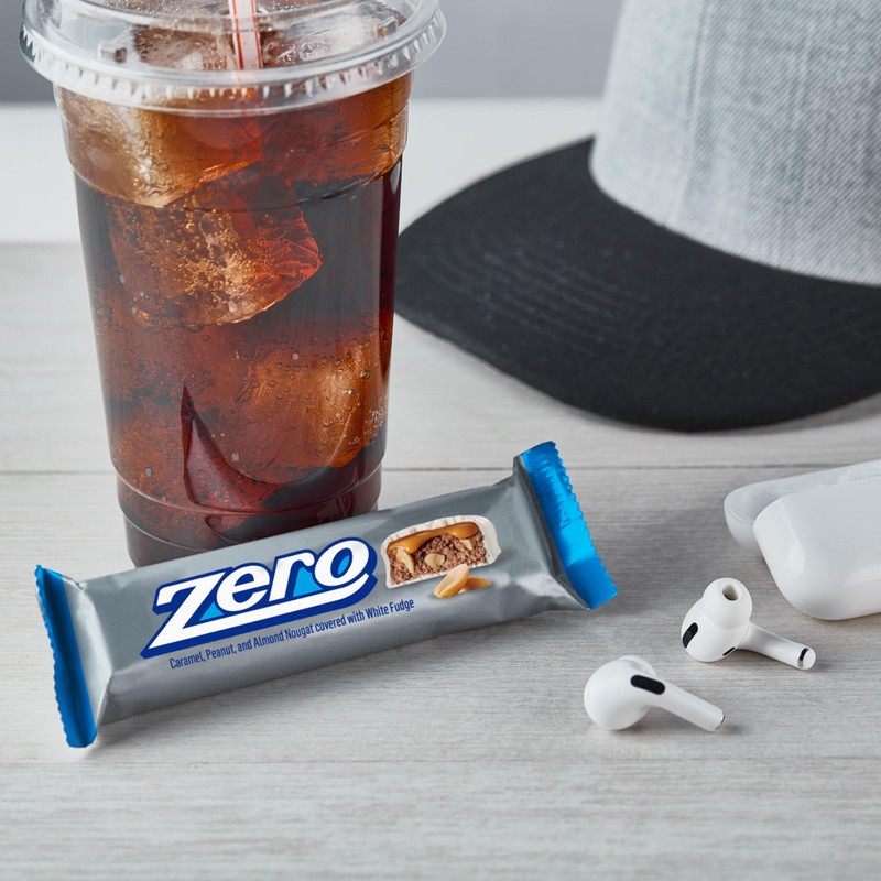 ZERO White Fudge, Caramel, Peanut and Almond Nougat Candy Bars,