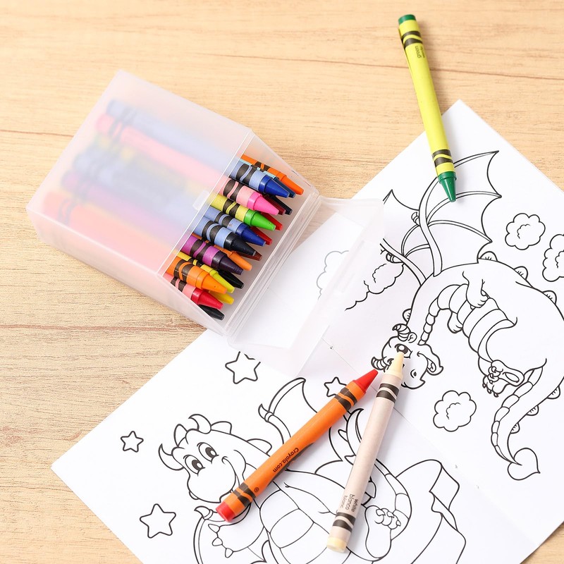 Clabby 4 Pcs Plastic Clear Crayon Box Bulk Clear Crayon