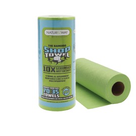 Naturezway (1 ROLL) Premium Strong Absorbent Shop Towels (35/70 Count per Roll) - Tree-Free, Eco-Friendly, Heavy-Duty Cleaning Solution