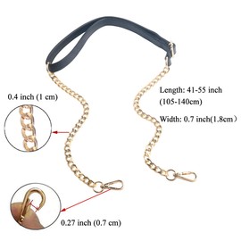 BEAULEGAN Purse Chain Strap Adjustable - Replacement for Shoulder Crossbody Bag, 55 Inches (Black/Gunmetal)