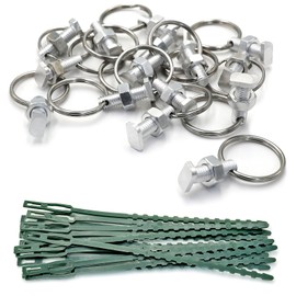 Greenhouse Bolts and Rings Cropped Head, Aluminium Greenhouse Bolts & Nuts with Reusable Plant Ties, 15Pack Greenhouse Nuts and Bolts Accessories Anchor in Glazing Channels for Plant, Repairing
