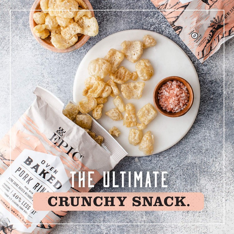 EPIC Pink Himalayan Salt Pork Rinds, Keto Consumer Friendly, 4Ct