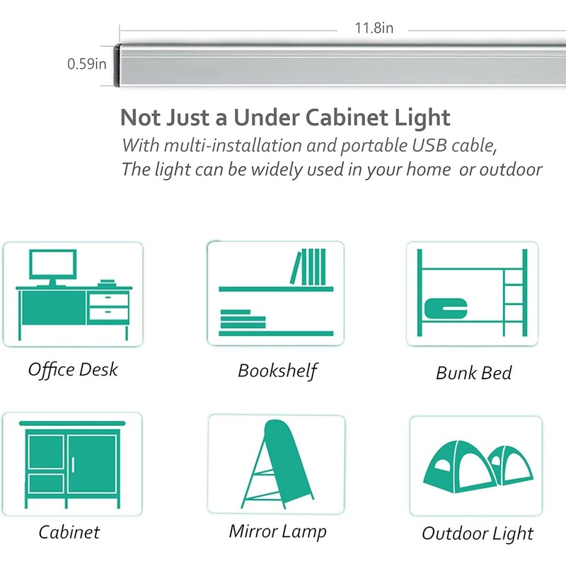ASOKO Under Cabinet Led Lighting, 12 Inch Led Light Strip