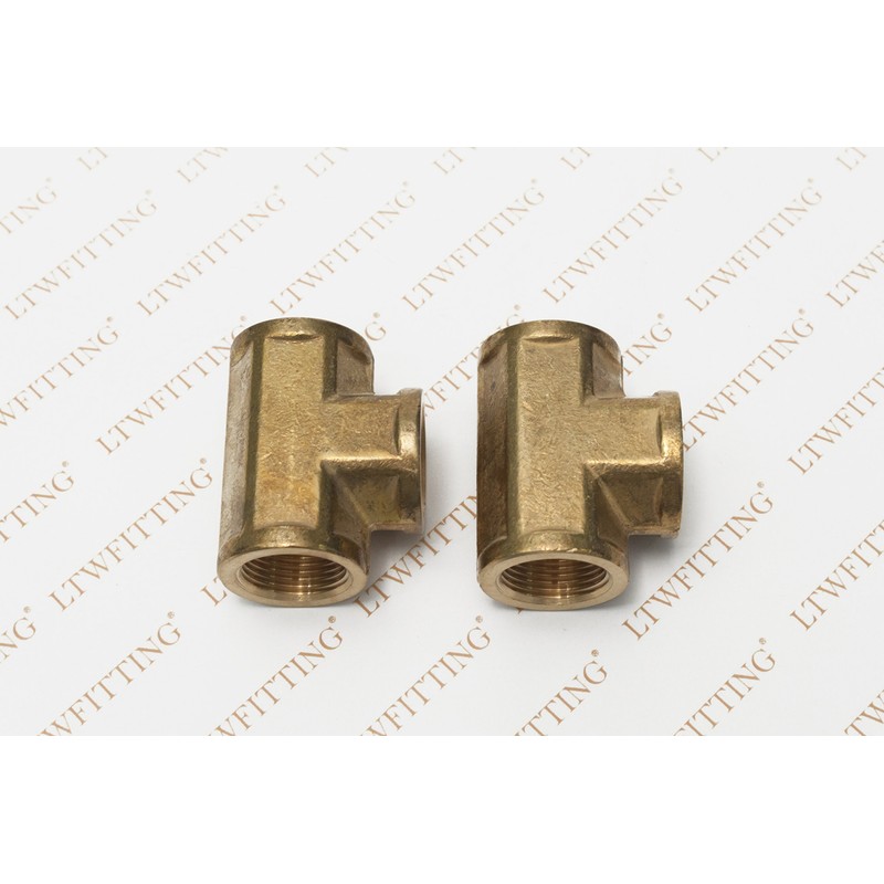 LTWFITTING Brass Pipe Fitting 3/4" Female NPT Thread Tee Fuel