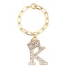 miwaki Bag Charm Initial Charm Keychain Initial Alphabet Crown Square