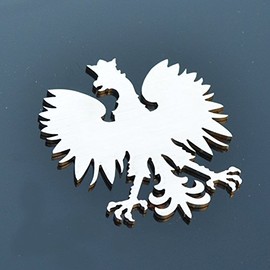 Mina Gallery Poland Polish Eagle Metal Decorative Emblem Decal Ornament Stainless Steel 3" Tall