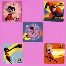 SmileMakers 10 Incredibles 2 - Large Stickers - Helen, Bob, Violet, Dash, Jack-Jack