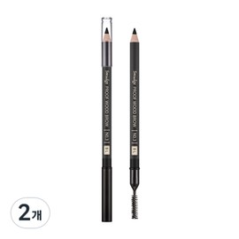 Missha Smudge Proof Wood Eyebrow Pencil, Black, 2 pcs / 미샤 스머지프루프 우드 아이브로우 펜슬, 블랙, 2개